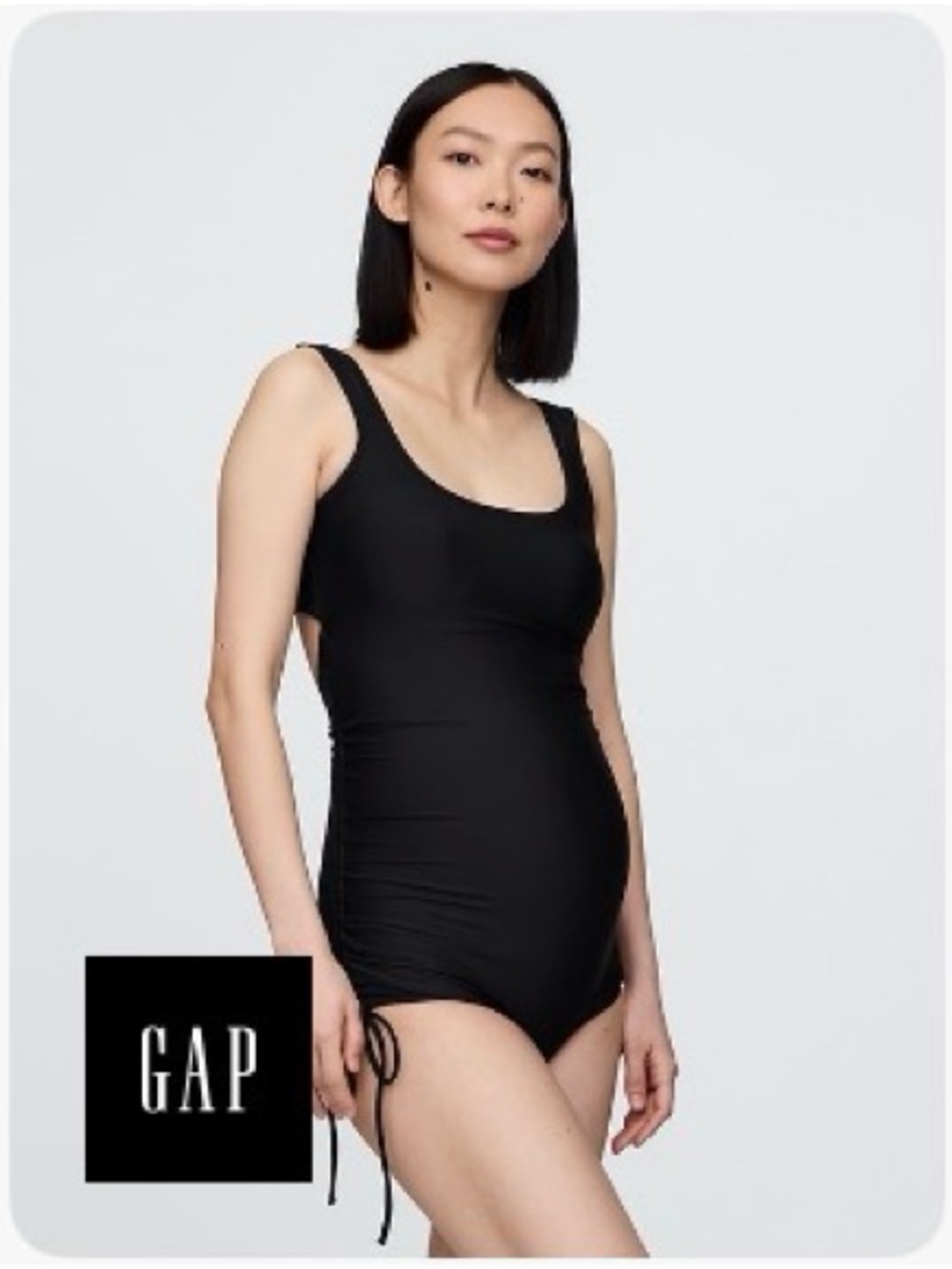 NWT GAP Black Maternity Scoop One-Piece Swimsuit